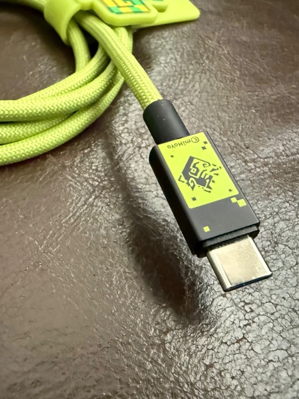 UGREEN Genshin Impact 100W USB-C Cable Fast Charging Kinich Ajaw Green Braided